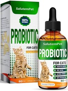 Probiotics for Cats for Digestive Support – Cat Probiotics for Indoor Cats Help with Colic, Upset Stomachs, Diarrhea, Gas, and Bloating – Prebiotics + Pleasant Chicken Flavor Inside – 2 Oz