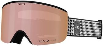 Giro Ella Ski Goggles - Snowboard Goggles for Women - Black & White Lux Strap with VIVID Rose Gold/VIVID Infrared Lenses