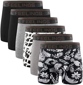 Natural Feelings Boxer Briefs Mens Underwear Cotton Men's Boxer Briefs Pack with Pouch Fly M