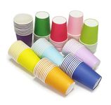 Lomyundar DIY Paper Cups [50 Count(10 Color)] 8 oz, Multicolor Paper Cups for Weddding,Party,Picnic, BBQ, Travel, and Event