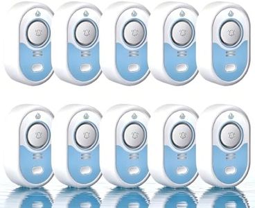 VETOUCH Water Leak Detector with Loud Alarm, 100dB Siren & LED Flash, Water Sensor Alarm for Home, Basement, Sump Pump, Kitchen, Bathroom, Water Heater, Indoor Outdoor 10-Pack