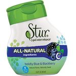 Stur Blue & Blackberry Flavour Single Bottle - 24 Servings - makes 5 litres of drink) High in Vitamin C. All Natural Stevia Water Enhancer. The new alternative to Ice Tea, Lemon Tea, Peach Tea, Squash and Fruit Juice. Real brewed black tea. High in Vitamin C. No-added Sugar. Zero Sugar. Zero Calories. Contains natural Stevia Sweetener. Great support to weight-loss. Helps to stay hydrated during Sports and Fitness. Perfect for tap, bottled still, sparkling water or Sodastream