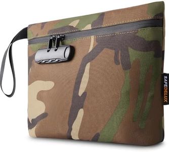 SafeDelux Smell Proof Bag, Odor Proof Bag with Combination Lock, Durable Smell Proof Container with Carbon Lining, Secure Odorless Travel Pouch for Home & On-the-Go