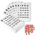 Bingo Paper Game Cards, Bingo Cards with Wooden Numbers for Children, Family Bingo Game Card, Gaming Supplies for Rooms, Large Parties, Family Fun - Up to 24 Players