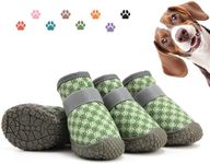 Petanims Small Dog Shoes, Breathable Puppy Boots & Paw Protectors for Winter Snow, Summer Hot Pavement, Dog Booties with Anti-Slip Rubber Soles for Hardwood Floors Green Size 5