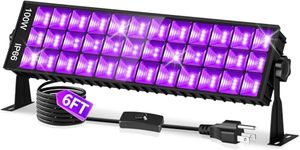 100W Black Light Bar IP66 Waterproof, LED Blacklight with Plug+Switch+6ft Cord, Indoor/Outdoor Black lights, Light Up 1400 sq.ft, for Neon Glow Party Body Paint Fluorescent Poster Classroom Halloween