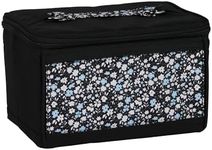 Everything Mary Sewing Kit Organizer Box, Blue Floral - Supplies Storage Basket for Supplies and Accessories - Organization for Thread, Needles, Notions & Scissors - Portable Craft Caddy