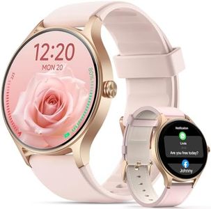 Smart Watch for Women,1.57inch AMOLED Touchscreen Fitness Watch for iPhone & Android,Heart Rate/Sp02/Sleep Monitor,110+ Sport Modes IP68 Waterproof Bluetooth Calls,2 Bands (Pink, 1.57) (Pink, 1.57)