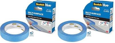 ScotchBlue Premium 2090 UK Multi-Surface Masking Tape for Walls Ceilings Metal Wood and Glass, Blue, 24mm (Pack of 2)