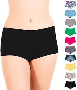 Alyce Intimates Womens Cotton Boyshort Panty, Pack of 10 Medium
