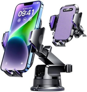 VANMASS [True Military-Grade] Car Phone Holder [2024 Best Suction & Clip] Cell Phone Mount for Dashboard Windshield Vent Truck Cradle Dash Stand for iPhone 15 Pro Max 14 13 12 Android, Purple