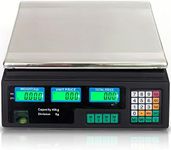 88LB 40KG Electronic Price Computing Scale | Digital Deli Food Produce Weight Scales with LCD Display for Retail Outlet Store, Kitchen, Restaurant Market, Farmer, Food, Meat, Fruit