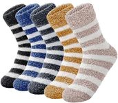 QonLou Fluffy Socks for Women 5Pairs Warm Soft Bed Socks Ladies Winter Thick Cozy Socks Girls Fuzzy Home Slipper Socks for Women