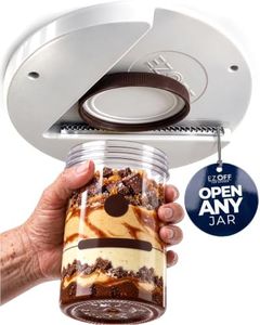 EZ Off Jar Opener for Seniors - Under Cabinet Jar Openers for Weak Hands, Easy Grip, Arthritis jar opener, One Handed Gadgets & Bottle Opener - Essential Kitchen Gadgets for Home Assistance - White