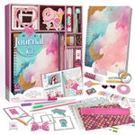 EDUMAN DIY Journal Kit for Girls Ages 8-12- Diary Gifts Education Toys, Birthday Gifts for Girls, Scrapbooking Kits, Cute Arts & Crafts Kits, Kids Scrapbook Kits Diary Supplies Stationary Set (Pink)