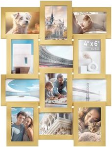 SONGMICS Collage Picture Frames, 4x6 for Wall Decor Set of 12, Multi Family Photo for Gallery Decor, Hanging Display, Assembly Required, Pale Gold