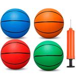 6 Inch /18 CM Mini Basketballs for Toddlers Kids Teenagers, 4 Pack 6" Basketball Set with Pump Durable PVC Basketballs for Mini Over Door Hoop Pool Beach Balls for Swimming Pool, Indoors, Outdoors