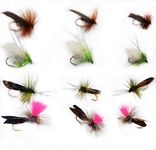 Outdoor Planet 12 Caddisflies/Mayfly/Attractor Nymph/Dragonflies and Damselflies/Stonefly/Hopper/Salmonfly/Dry Flies for Trout Fly Fishing Flies Lure Assortment