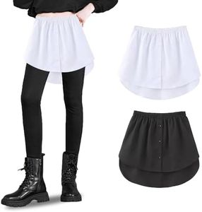 Dball 2 Piezas Bajo Camisa Falsa Mujer Extensor de Camisa de Mujer Ajustable Camisa Falda Bajo Capas Falsas para Manga Largo Suéter Sudaderas Chaquetas