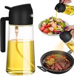 16oz Oil Spray Dispenser for Cooking 2 in 1 Olive Oil Dispenser and Oil Spray Oil Spray Bottle for Kitchen Salad and BBQ Fry Premium Glass Oil Bottle