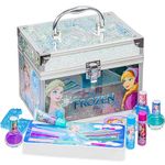 Disney Frozen Train Case Makeup Set for Kids | Makeup Kit Includes Lip Gloss, Nail Polish, Accessories & more | Gifts for Ages 3+ by Townley Girl