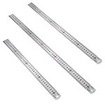 Siumir Metal Rulers 3Pcs, 40/50/60cm (16/20/24in) Dual Side Precision Long Stainless Steel Ruler Kit Straight Edge Measuring Tool for Office Engineering Drawings