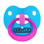 Battle Sports Binky Oxygen Football Mouthguard - Detachable Strap, Maximum Breathability, Works with Braces & No Boiling Required - Chrome Blue/Pink