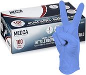 Nitrile Exam Gloves - 100 Count Box Disposable Non-Sterile Gloves - Non-Powder Rubber & Latex-Free, Chemical Resistant, General Gloves for Food Safe, Medical, Janitorial Supply, Blue, X-Large