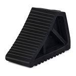 ABS INDUSTRY Heavy Duty Solid Rubber Wheel Chock 3.5kgs Black (29cm x 18cm x 13cm, Paco of 2)