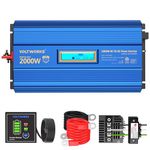 2000W Power Inverter 12V DC to 110V 120V AC CETL CSA Listed Compatible with Starlink & Lithium Battery for Off-Grid Solar Power RV Truck Car Boat with 2AC Outlets 1 AC Hardwire Terminal by VOLTWORKS