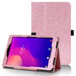 Caweet Joy Tab 2 / TCL Tab 8 Tablet Case, Leather Stand Cover for Alcatel Joy Tab 2 8.0" (9032Z) / Verizon TCL Tab 8 (9038s), Glitter Pink