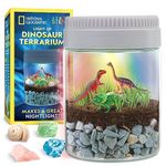 NATIONAL GEOGRAPHIC Dinosaur Terrarium Kit for Kids – Multicolour Light Up Terrarium Kit for Kids, Build a Dinosaur Habitat with Real Plants & Fossils, Dinosaur Toys for Kids, Kids Science