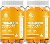 TUMERI Turmeric and Ginger Gummies – Turmeric Curcumin Joint Support Supplement - 60 Count Natural Tropical Fruit Flavored Vegan Gummies - Pack of 2