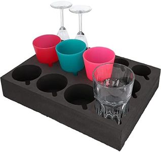 cartrend Verre et porte-gobelet pour caravane, protègent contre les cassures et les cliquetis, 13 supports, accessoires de camping, accessoires pour caravane, camping-car, accessoires de caravane