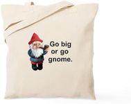 CafePress Go Big Or Go Gnome Tote Bag Natural Canvas Tote Bag, Reusable Shopping Bag