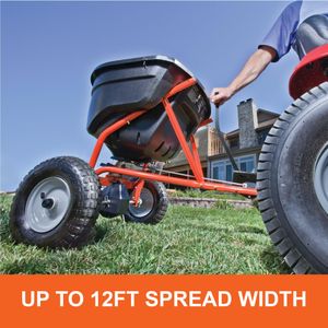 Agri-Fab 130lb Towed Broadcast Spreader – Black/Orange