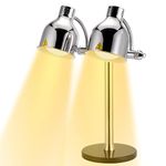 Ymjoinmx Commercial Dual Head Food Heat Lamp 360°Adjustable Head with Marble Base 2 Infrared Bulbs for Food Heating Warmer Light Lamp for Food Service Heat Lamp