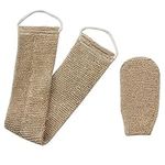 Homgaty Hemp Back Scrubber, 100% Natural Exfoliating Back Strap with Mitt, Exfoliating Loofah Back Scrubber with Handles for Shower Bath Men and Women