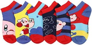 Bioworld Kirby Character Art 6-Pack Youth Ankle Socks With Chenille Elements