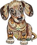 KAAYEE Wooden Jigsaw Puzzles-Dachshund Puzzle Unique Shape Advanced Animal Wooden Puzzle,Best Gift for Adults and Kids,Family Puzzles for Kids and Adults,8.6 * 7.2in,100pcs