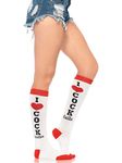 Leg Avenue Women's Athletic Knee Socks, White/Red Cocktails, One Size