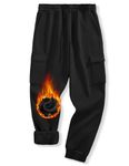 BBO Mens Sweatpants 2024 Fleece Sherpa Lined Pants Athletic Jogger Track Causal Sports Work Baggy Sweat Pants Trousers Black