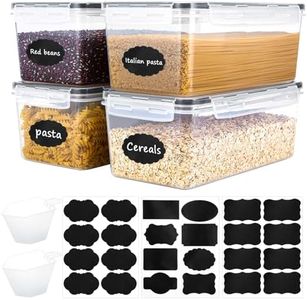 Kasanni Lot de 4 Boite Rangement Cuisine, 3.2L Boîte de Conservation Alimentaire en Plastique Sans BPA,pour Céréales,Pâtes,Farine