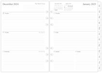 2025 Weekly & Monthly Planner Refill for A5 Ring Binder, 5-1/2" x 8-1/4", from Jan 2025 to Dec 2025, 6-Hole Punched