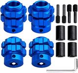 Aluminum 17mm Hex Wheel Hub Adapters for 1/10 Traxxas E-Maxx E-Revo Summit (Set of 4) (Navy Blue)