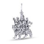 Nemichand Jewels 925 Sterling Silver Maa Durga oxidised Pendant for Men Boys Girls and Women