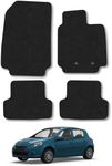 Car Mats for Renault Clio (2006-2013) Tailored Fit Carpet Floor Mat Set Accessory Black Custom Fitted 4 Pieces with Clips - Anti-Slip Backing & Black Trim Edging