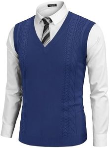 COOFANDY Men's Sweater Vest Sleeveless V Neck Knitted Slim Fit Casual Lightweight Pullover Sweater
