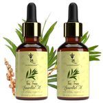 LA'BANGERRY 100% Pure Tea Tree Essential Oil For Aromatherapy And Relaxation, Diffusers, Candle Making, Yoga, Massages, Home Care, Office Essentials - Perfect Tea Tree Oil (Pack Of 2, 30 Ml Each)