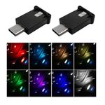 Yourkar 2 PCS USB Type C LED Ambient Light, Adjustable 8 Colors RGB Mini LED Lamp, Romantic Atmosphere Type-C LED Night Lamp for Car, Laptop, Home, Universal Car Accessories